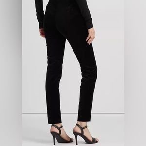 POLO RALPH LAUREN THE TOMPKINS MIDRISE SKINNY BLACK VELVET JEANS • NWT